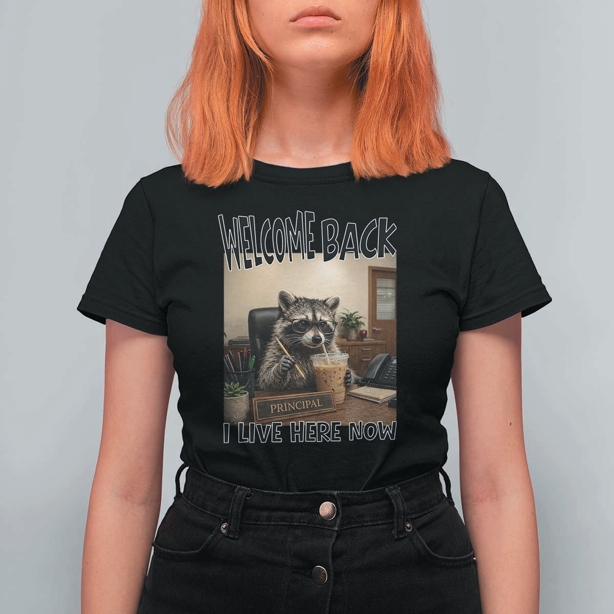Funny Raccoon School Principal T Shirt For Women Welcom Back To School