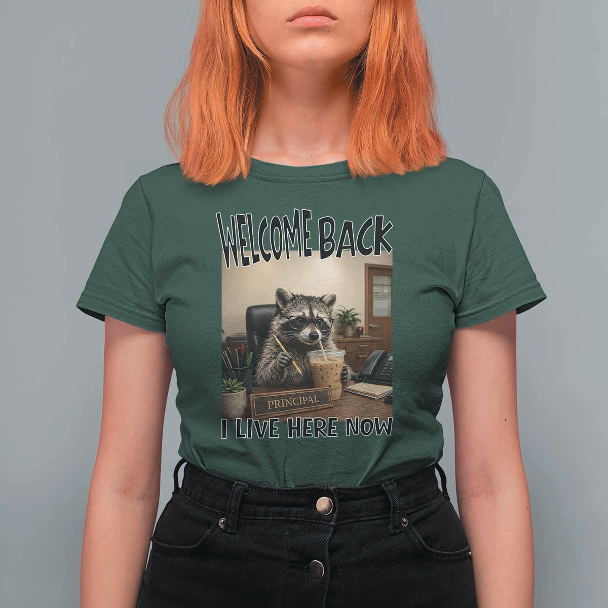 Funny Raccoon School Principal T Shirt For Women Welcom Back To School