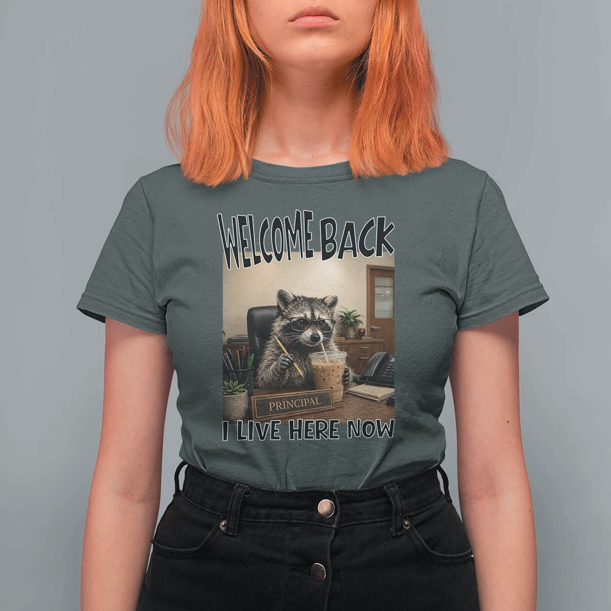 Funny Raccoon School Principal T Shirt For Women Welcom Back To School