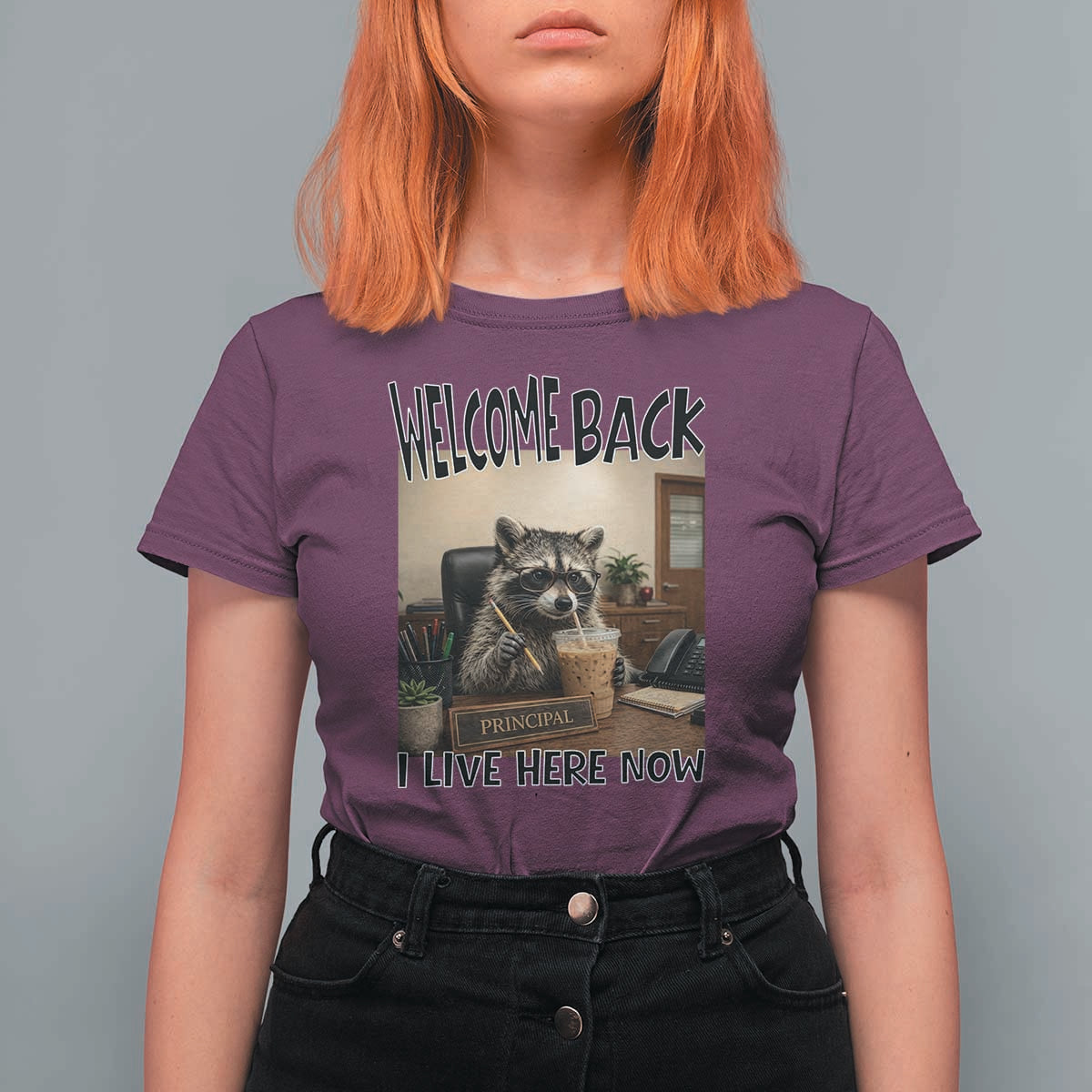 Funny Raccoon School Principal T Shirt For Women Welcom Back To School