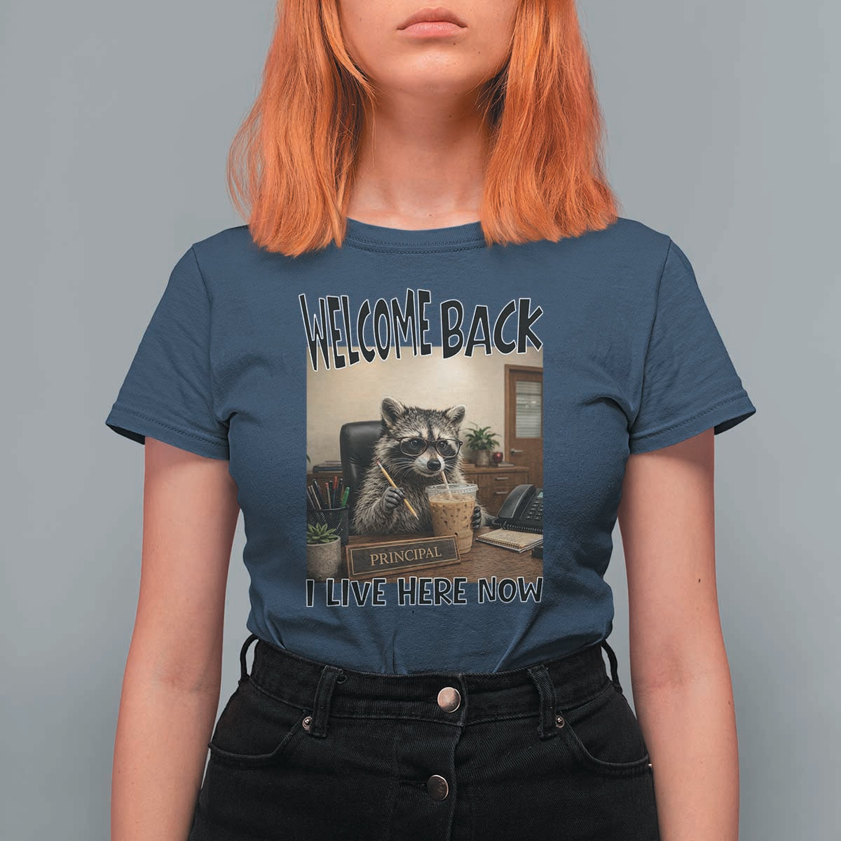 Funny Raccoon School Principal T Shirt For Women Welcom Back To School