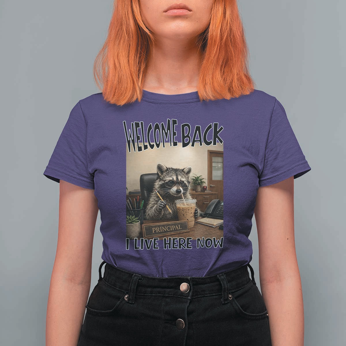 Funny Raccoon School Principal T Shirt For Women Welcom Back To School