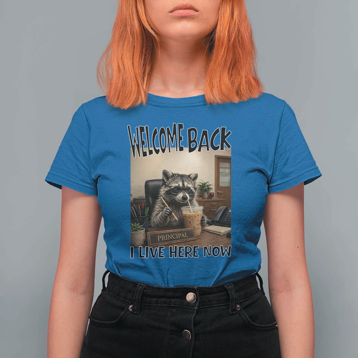 Funny Raccoon School Principal T Shirt For Women Welcom Back To School