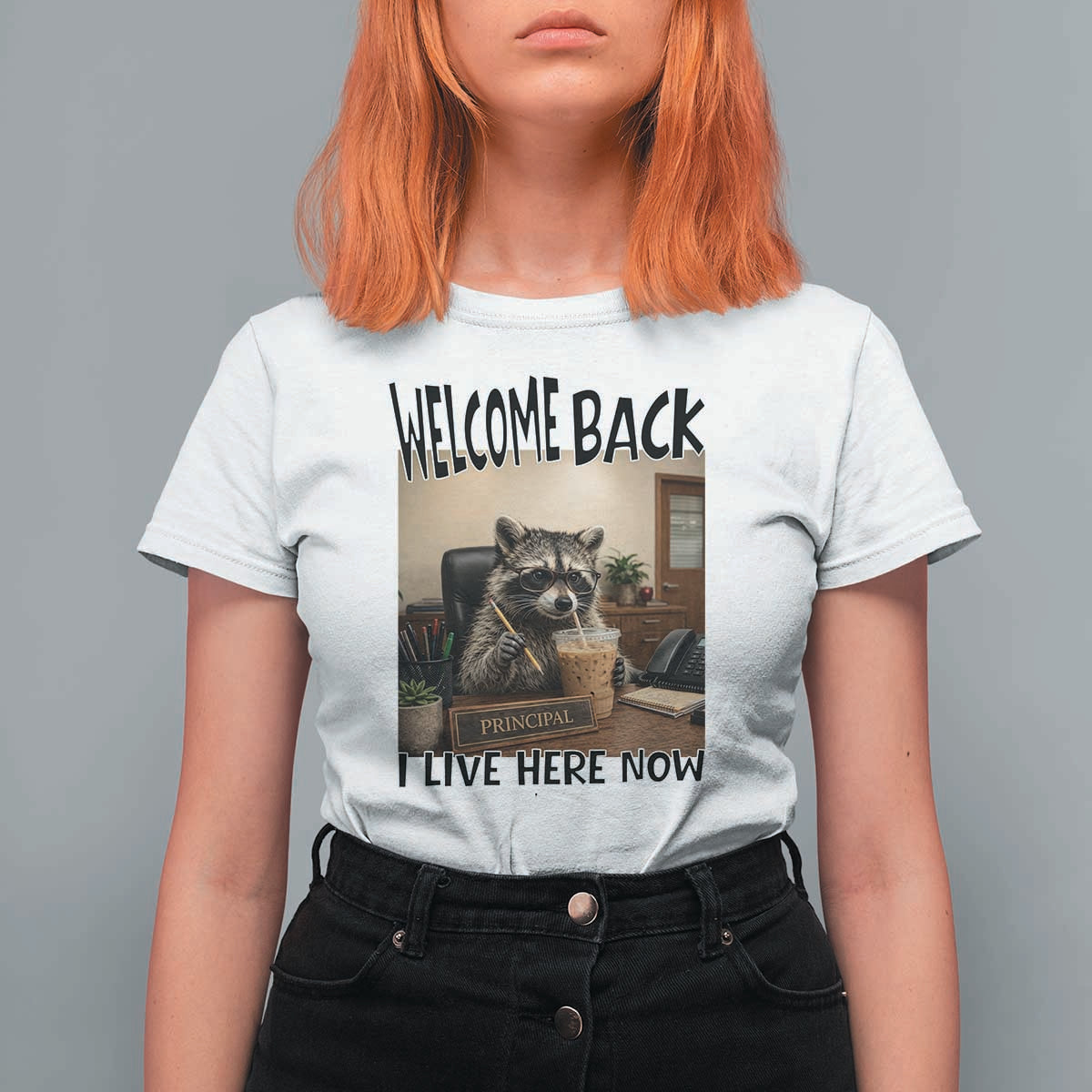 Funny Raccoon School Principal T Shirt For Women Welcom Back To School