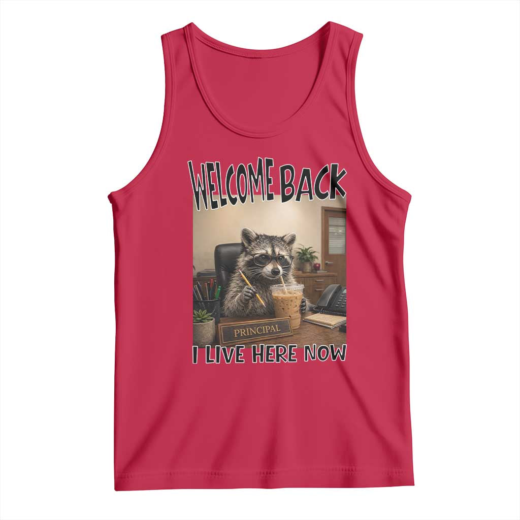 Funny Raccoon School Principal Tank Top Welcom Back To School