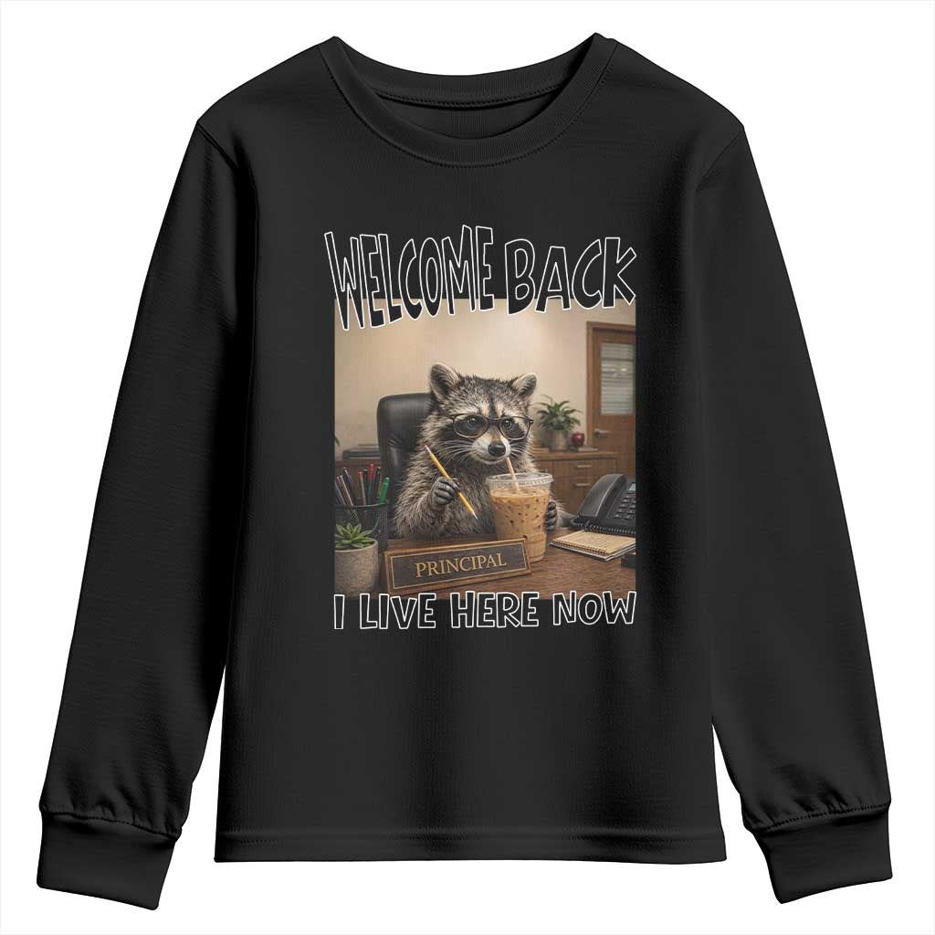 Funny Raccoon School Principal Youth Sweatshirt Welcom Back To School
