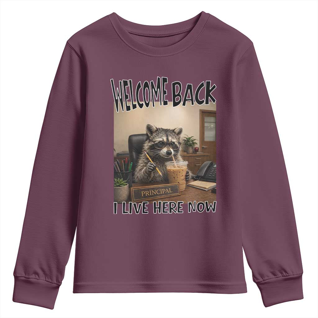 Funny Raccoon School Principal Youth Sweatshirt Welcom Back To School