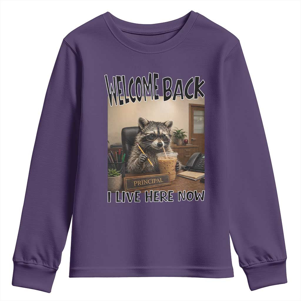 Funny Raccoon School Principal Youth Sweatshirt Welcom Back To School