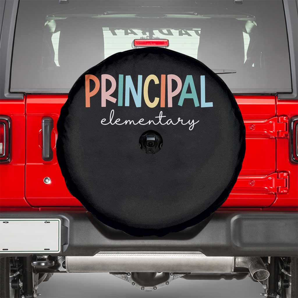 Boho Retro Vintage Elementary Principal Back to School Spare Tire Cover