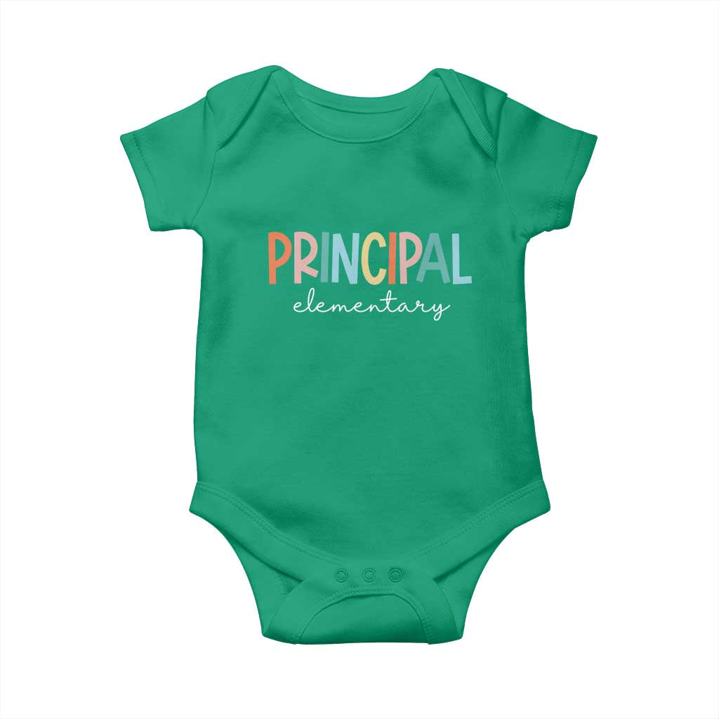 Boho Retro Vintage Elementary Principal Back to School Baby Onesie