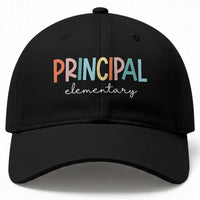 Boho Retro Vintage Elementary Principal Back to School Baseball Cap