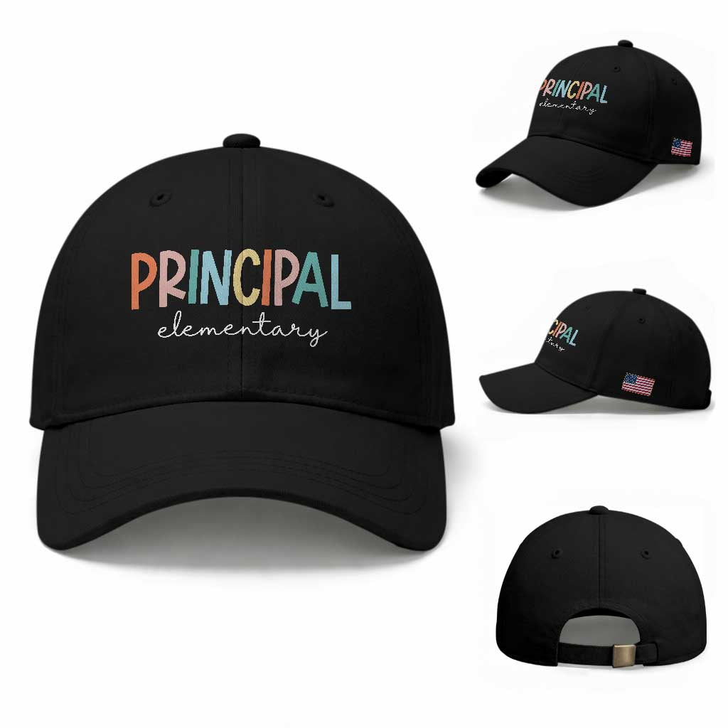 Boho Retro Vintage Elementary Principal Back to School Baseball Cap