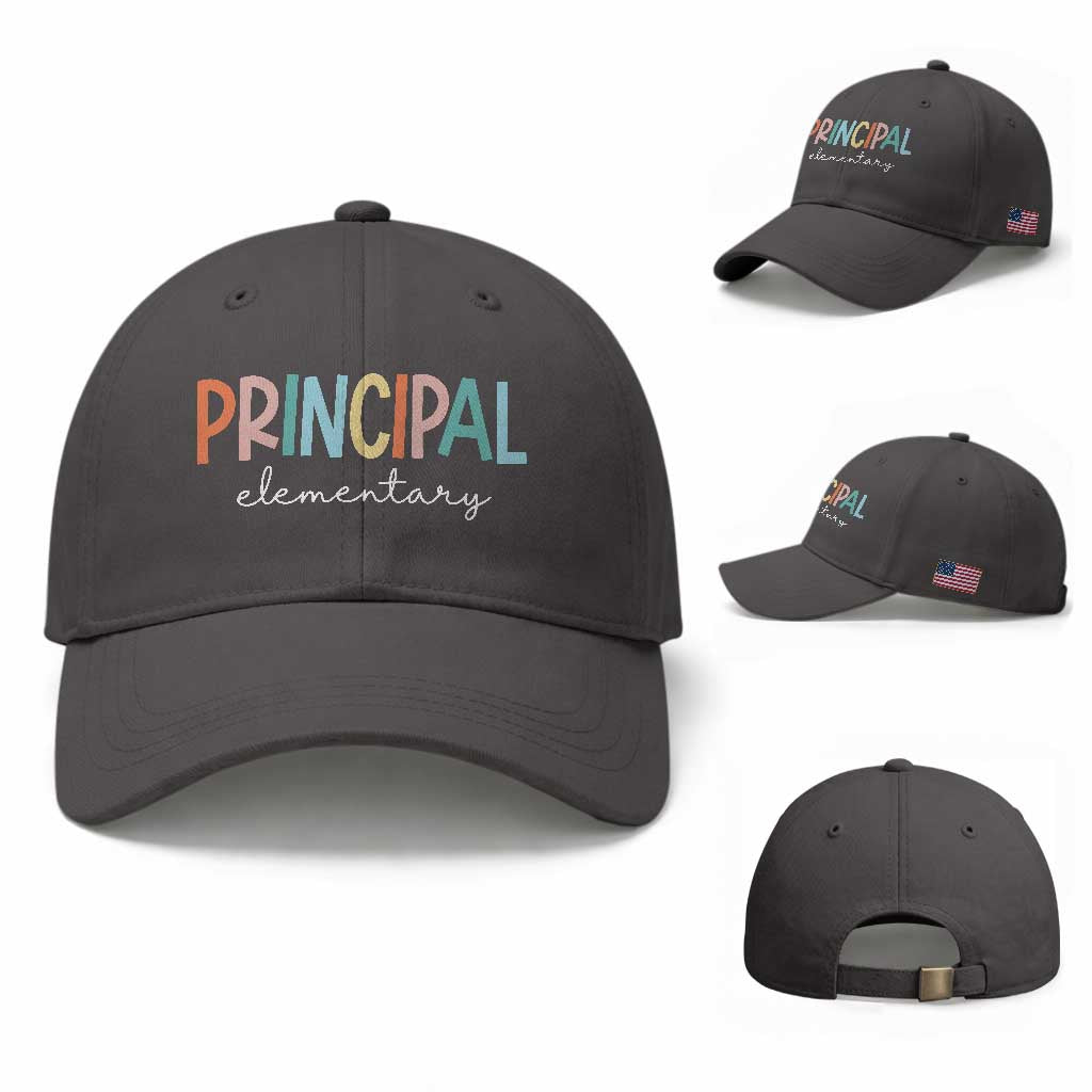 Boho Retro Vintage Elementary Principal Back to School Baseball Cap