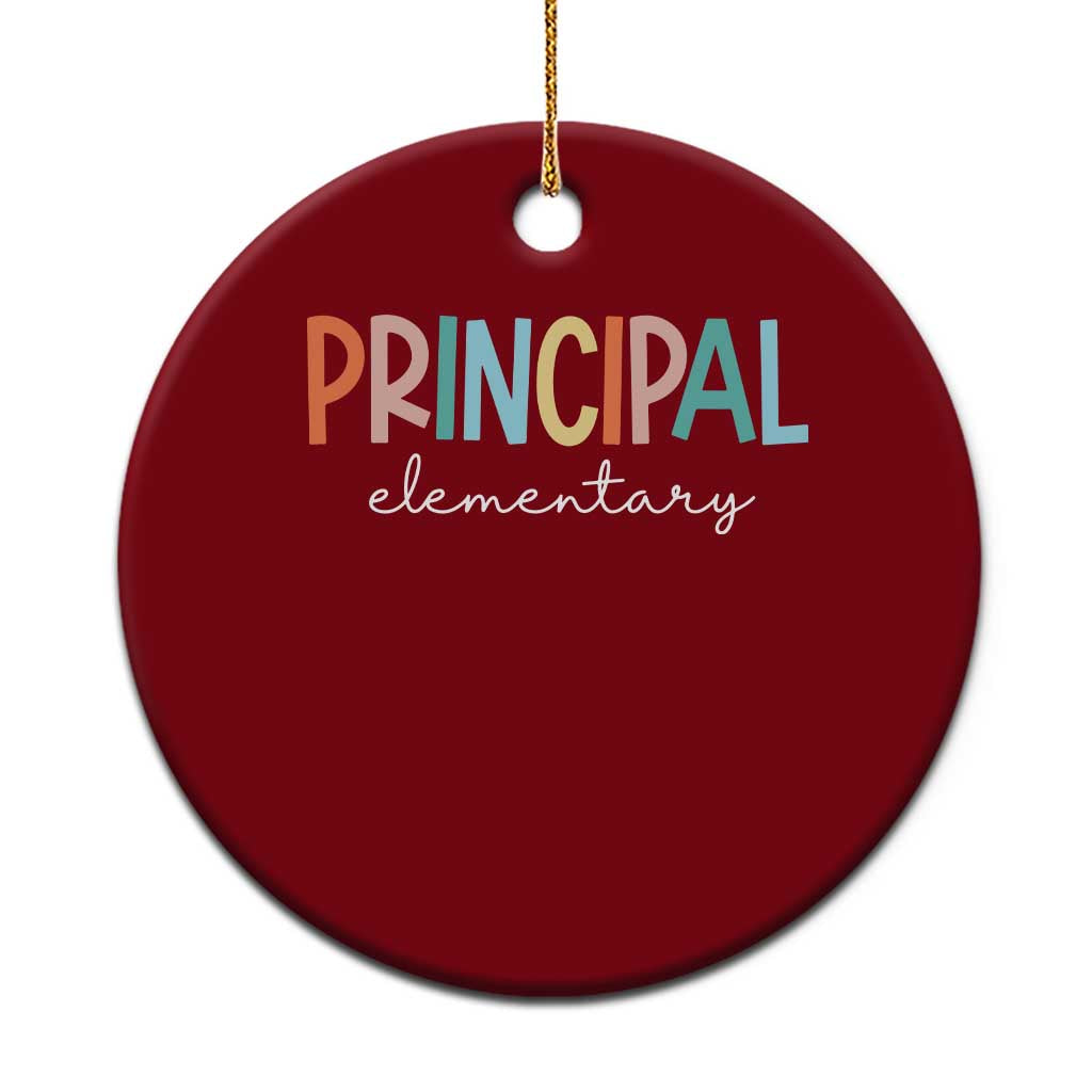 Boho Retro Vintage Elementary Principal Back to School Ceramic Ornament