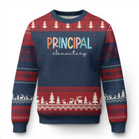 Boho Retro Vintage Elementary Principal Back to School Ugly Christmas Sweater