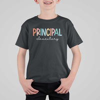 Boho Retro Vintage Elementary Principal Back to School T Shirt For Kid