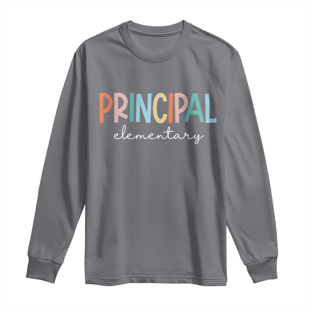 Boho Retro Vintage Elementary Principal Back to School Long Sleeve Shirt