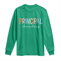 Boho Retro Vintage Elementary Principal Back to School Long Sleeve Shirt