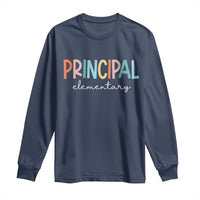 Boho Retro Vintage Elementary Principal Back to School Long Sleeve Shirt