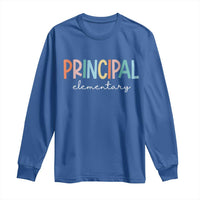 Boho Retro Vintage Elementary Principal Back to School Long Sleeve Shirt