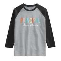 Boho Retro Vintage Elementary Principal Back to School Raglan Shirt