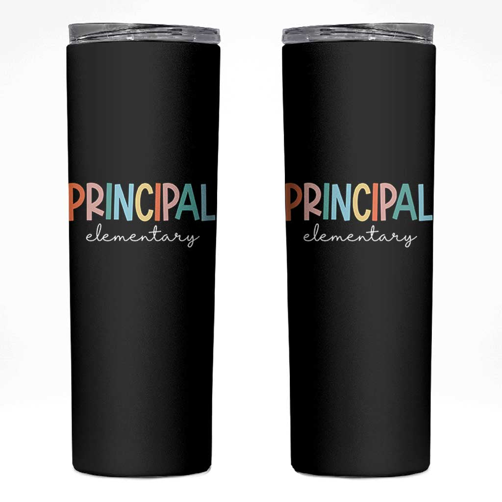 Boho Retro Vintage Elementary Principal Back to School Skinny Tumbler