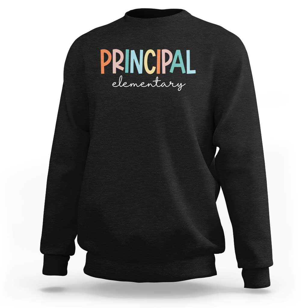 Boho Retro Vintage Elementary Principal Back to School Sweatshirt