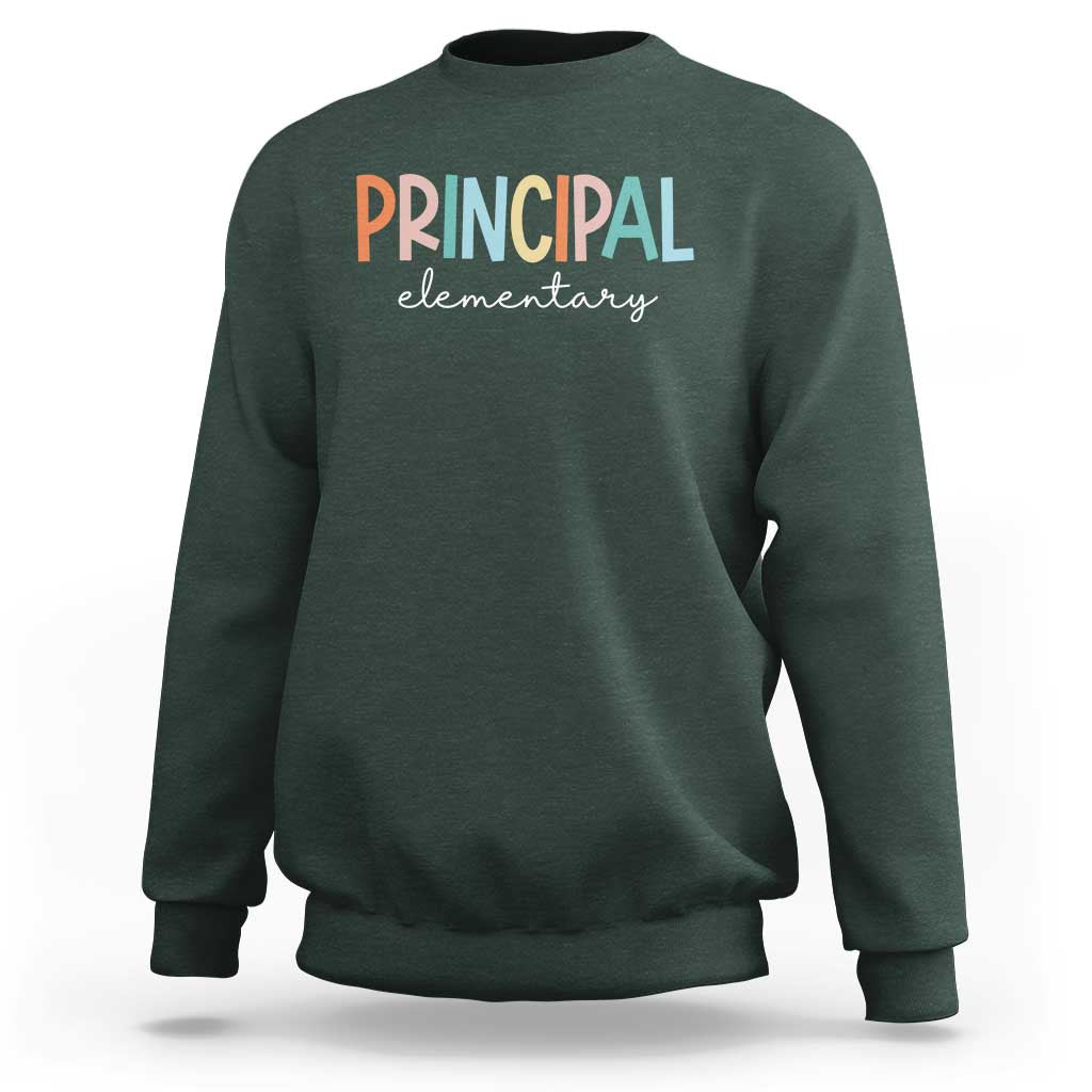 Boho Retro Vintage Elementary Principal Back to School Sweatshirt