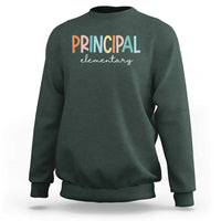 Boho Retro Vintage Elementary Principal Back to School Sweatshirt