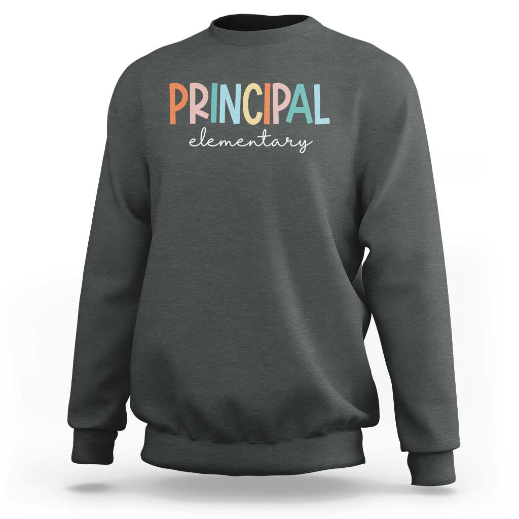 Boho Retro Vintage Elementary Principal Back to School Sweatshirt