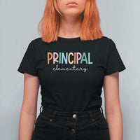 Boho Retro Vintage Elementary Principal Back to School T Shirt For Women
