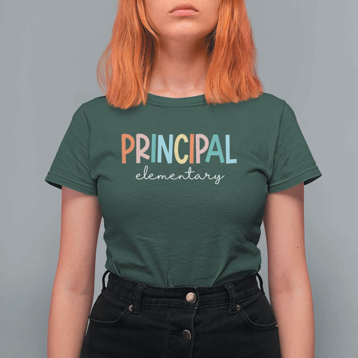 Boho Retro Vintage Elementary Principal Back to School T Shirt For Women