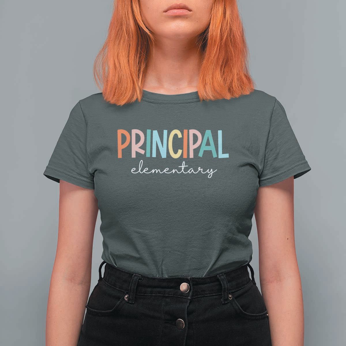 Boho Retro Vintage Elementary Principal Back to School T Shirt For Women