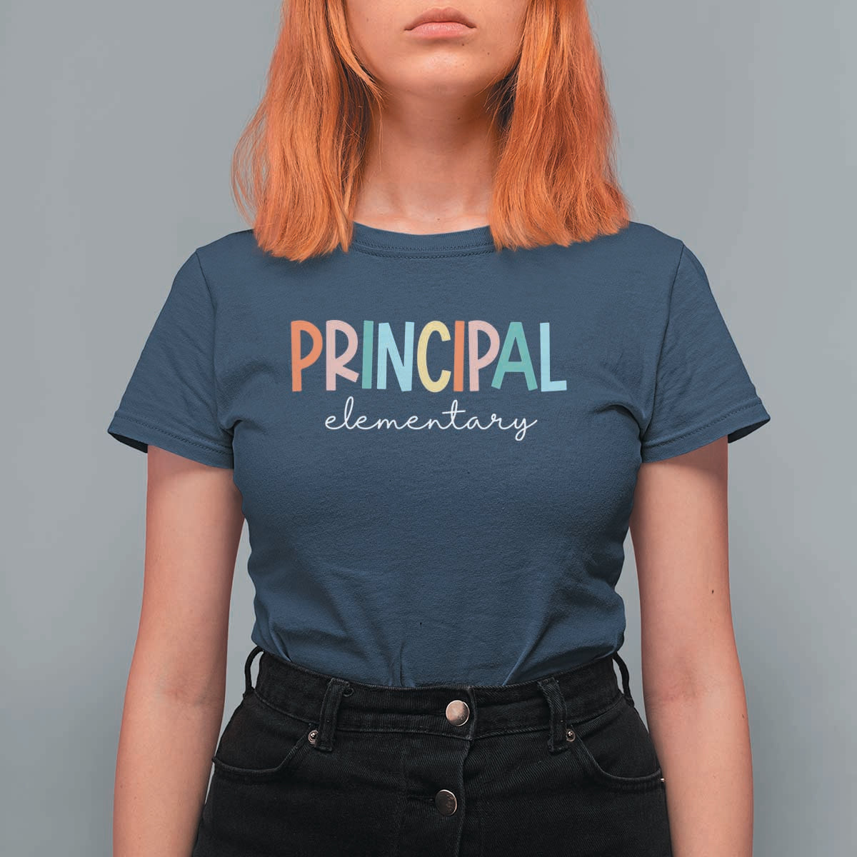 Boho Retro Vintage Elementary Principal Back to School T Shirt For Women