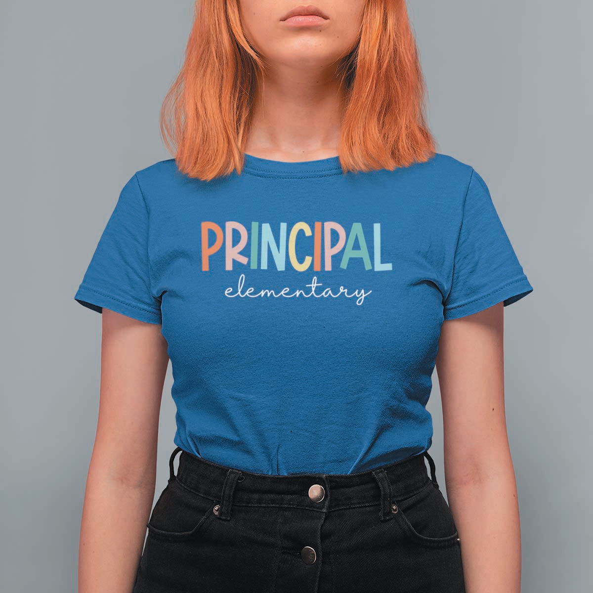 Boho Retro Vintage Elementary Principal Back to School T Shirt For Women