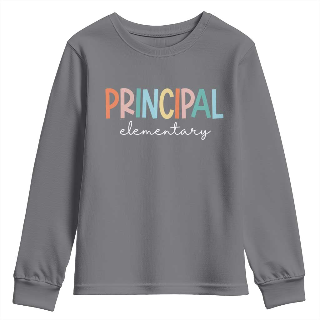 Boho Retro Vintage Elementary Principal Back to School Youth Sweatshirt