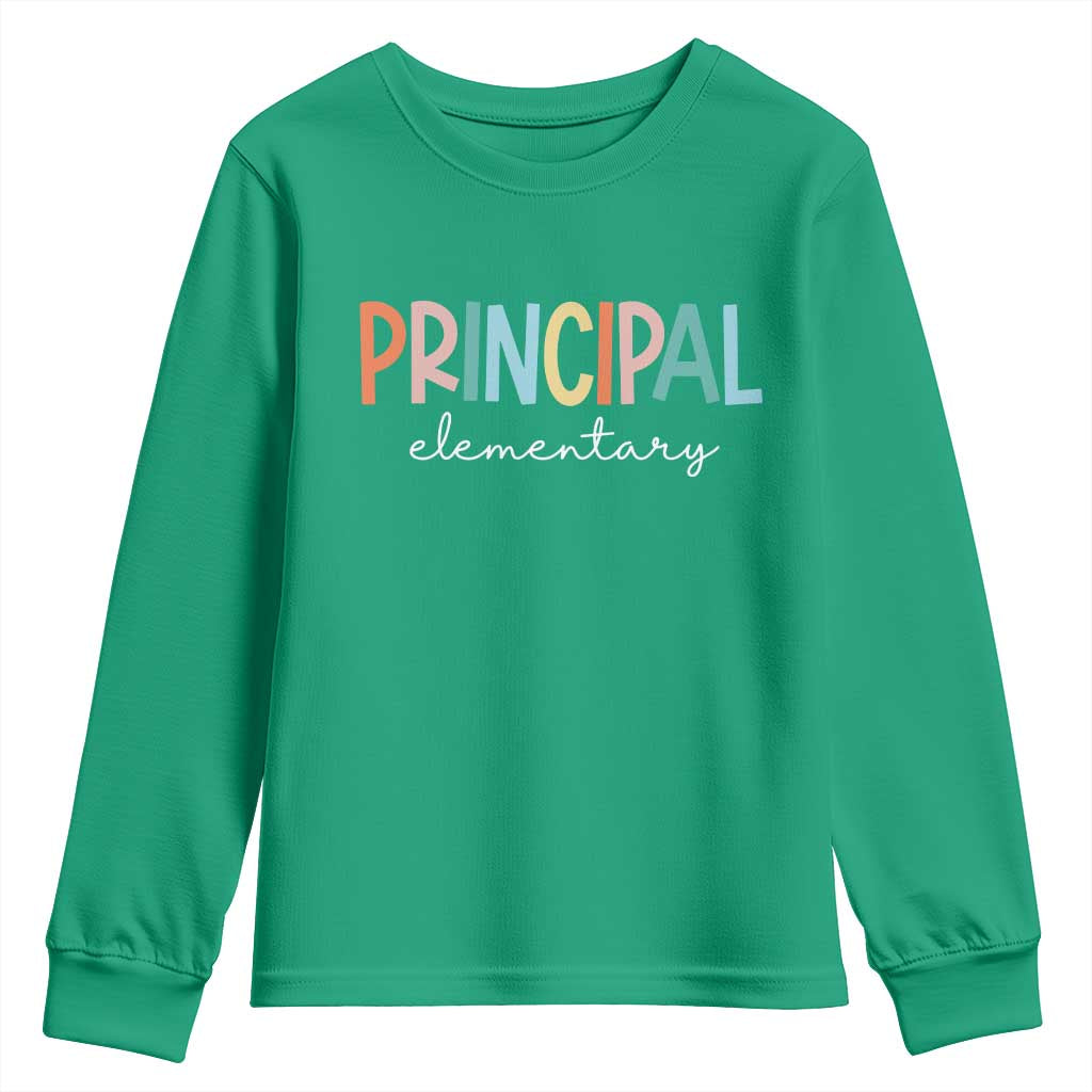 Boho Retro Vintage Elementary Principal Back to School Youth Sweatshirt