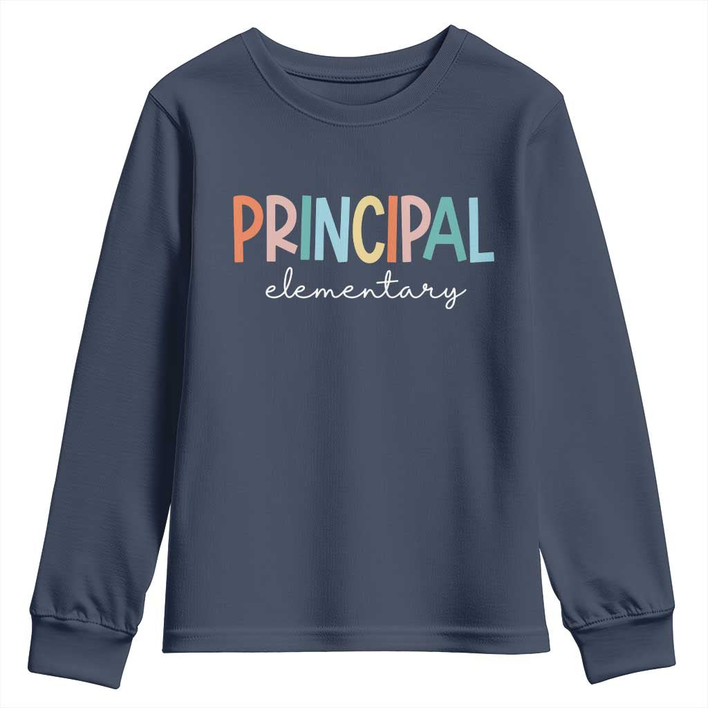 Boho Retro Vintage Elementary Principal Back to School Youth Sweatshirt