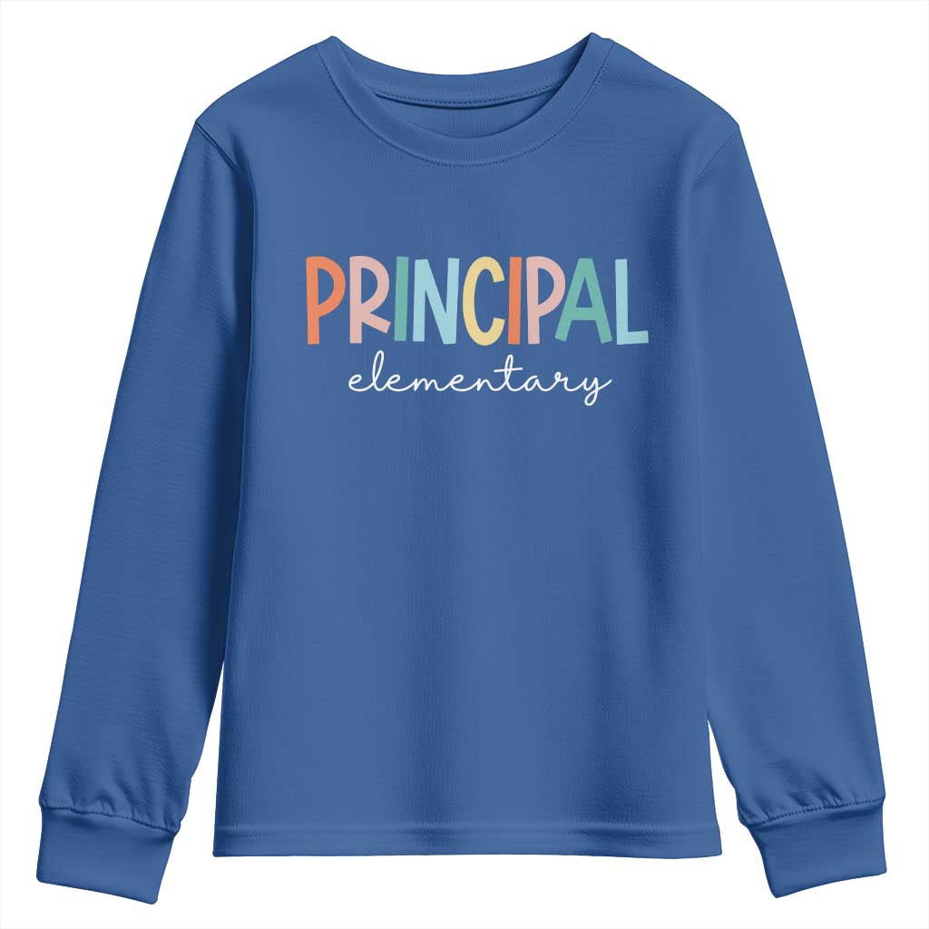 Boho Retro Vintage Elementary Principal Back to School Youth Sweatshirt