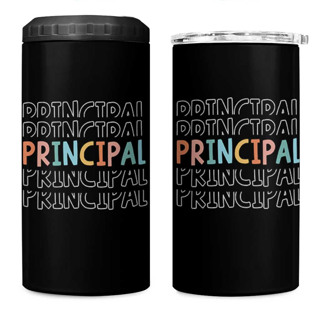 Boho Retro Vintage Principal Back to School 4 in 1 Can Cooler Tumbler