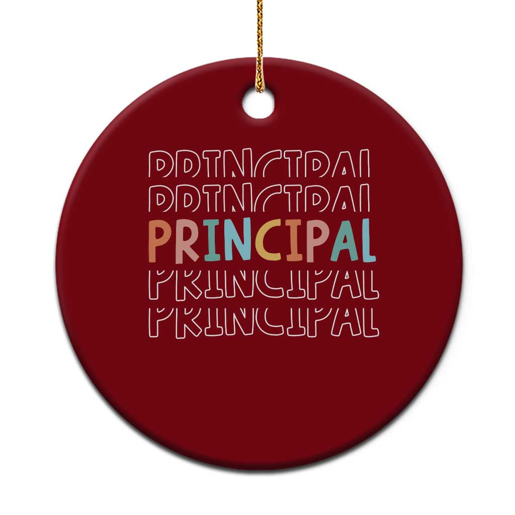 Boho Retro Vintage Principal Back to School Ceramic Ornament