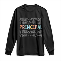Boho Retro Vintage Principal Back to School Long Sleeve Shirt