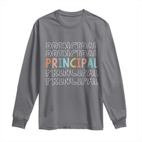 Boho Retro Vintage Principal Back to School Long Sleeve Shirt