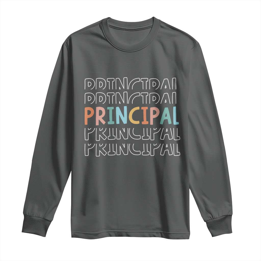 Boho Retro Vintage Principal Back to School Long Sleeve Shirt