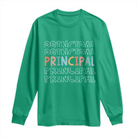 Boho Retro Vintage Principal Back to School Long Sleeve Shirt