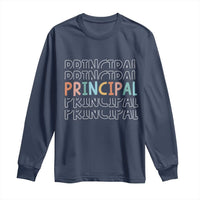 Boho Retro Vintage Principal Back to School Long Sleeve Shirt