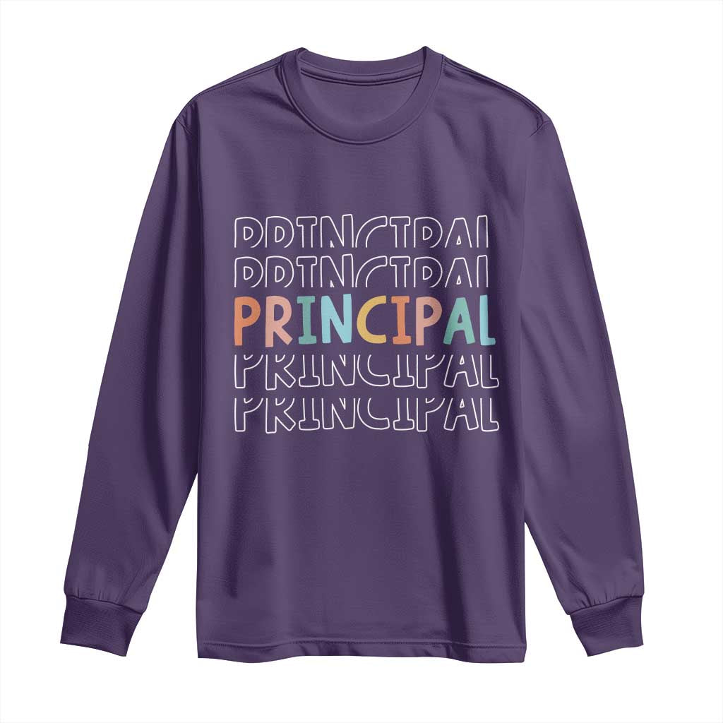 Boho Retro Vintage Principal Back to School Long Sleeve Shirt