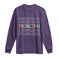 Boho Retro Vintage Principal Back to School Long Sleeve Shirt