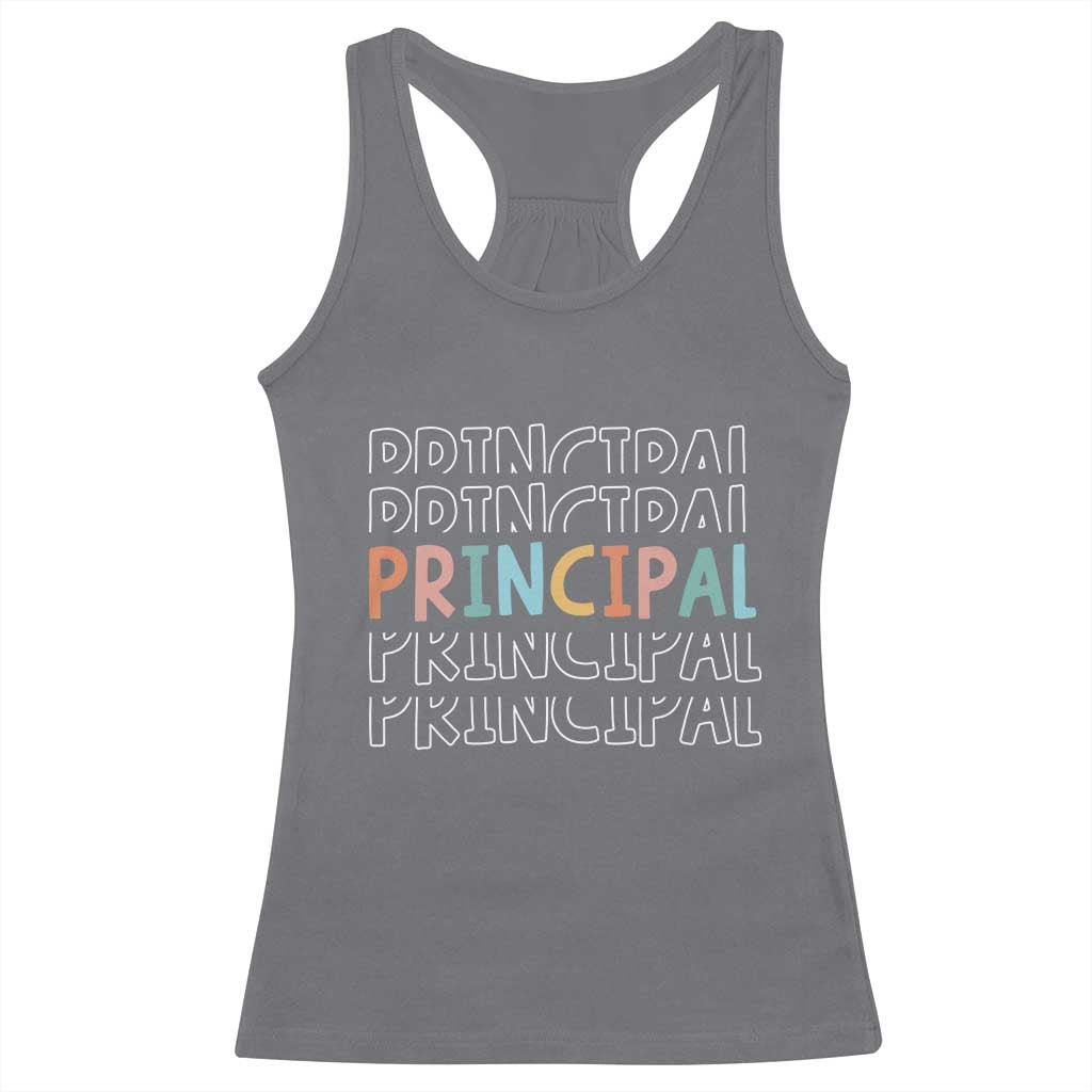 Boho Retro Vintage Principal Back to School Racerback Tank Top