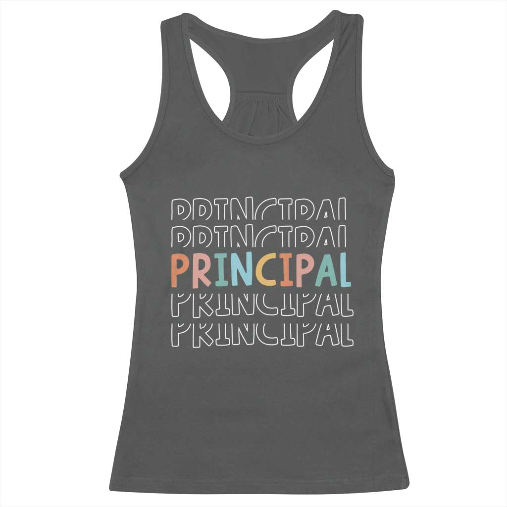 Boho Retro Vintage Principal Back to School Racerback Tank Top